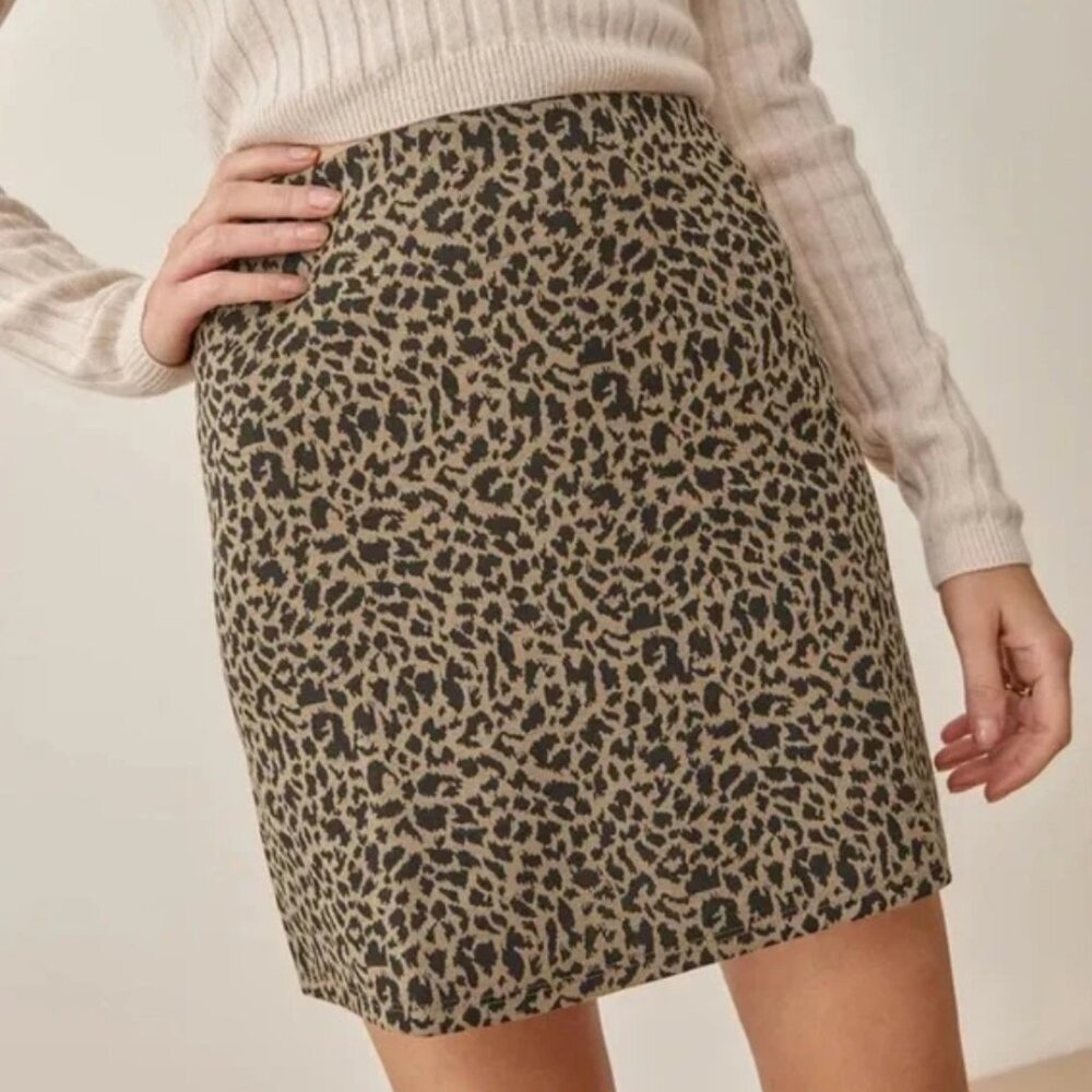 Reformation Cheetah Print Mini Skirt Size 0